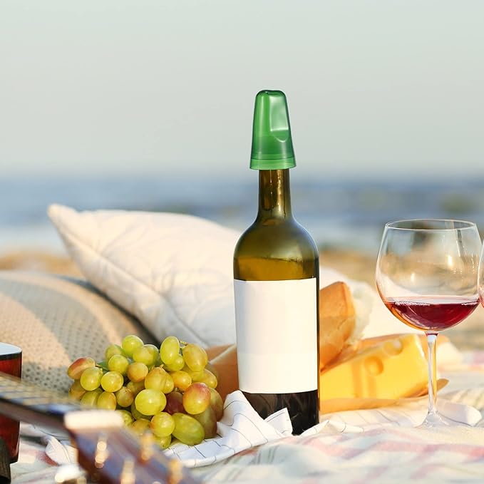 Chengu 36 Pieces Liquor Bottle Covers Pour Spout Covers Bar Toppers for Bottles Universal Pour Dispenser Dust Translucent Silicone Rubber Spout Caps for Bar Home Kitchen Tools Supplies (Green)