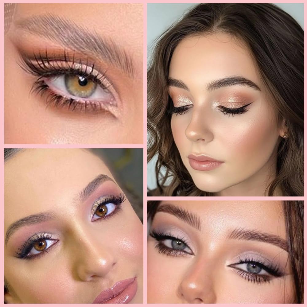 4Colors Eyeshadow Makeup Palette,Nude Gold Brown Natural Neutral Powde Eye Shadow Palette for Older Women,Long Lasting Naturing-Looking,Lightweight,Waterproof,Eye Makeup Kit Travel Size-BrightBean Baby