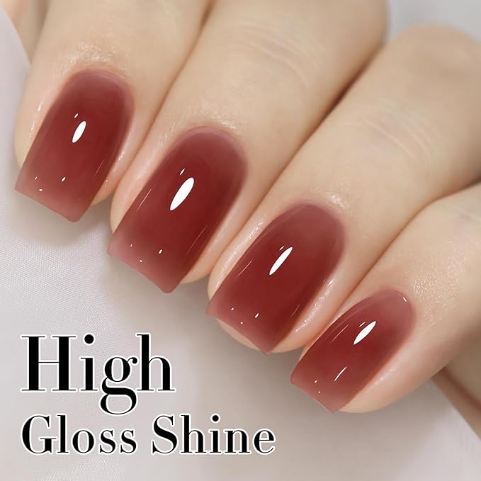 Double Rhythm 0.50 OZ Translucent Gel Polish Same Color Same Bottle Sheer Pastel Neutral Natural Milky 15 ML Jelly UV Nail Art DIY at Home (Deep Purple-A1528)-BrightBean Baby