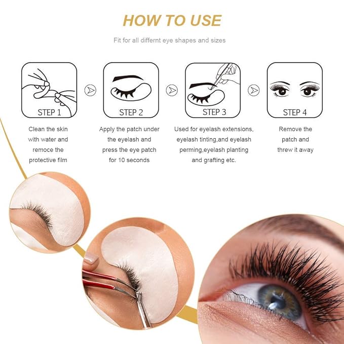 Under Eye Gel Pads Eyelash Extension Pads Lint Free DIY False Eyelash Lash Extension Makeup Eye Gel Patches Pack (50)-BrightBean Baby