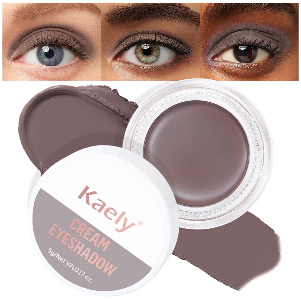 Kaely Single Cream Eyeshadow Pot, Chocolate Matte Eye Shadow for Older Women High Pigmented Waterproof, Natural Eyeshadow Palette Makeup Brightener, sombras en crema para ojos, Blendable, 720-BrightBean Baby