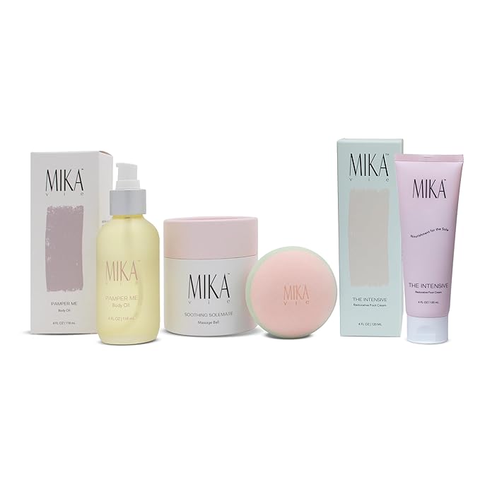 Age Playfully Bundle 3-Piece Luxury Gift Bundle for Women | Organic Body Oil+Foot Lotion for Dry Cracked Feet+Massage Ball for Feet and Muscle | Gift Idea for Women Over 40, Girlfriends | Clean Beauty-BrightBean Baby