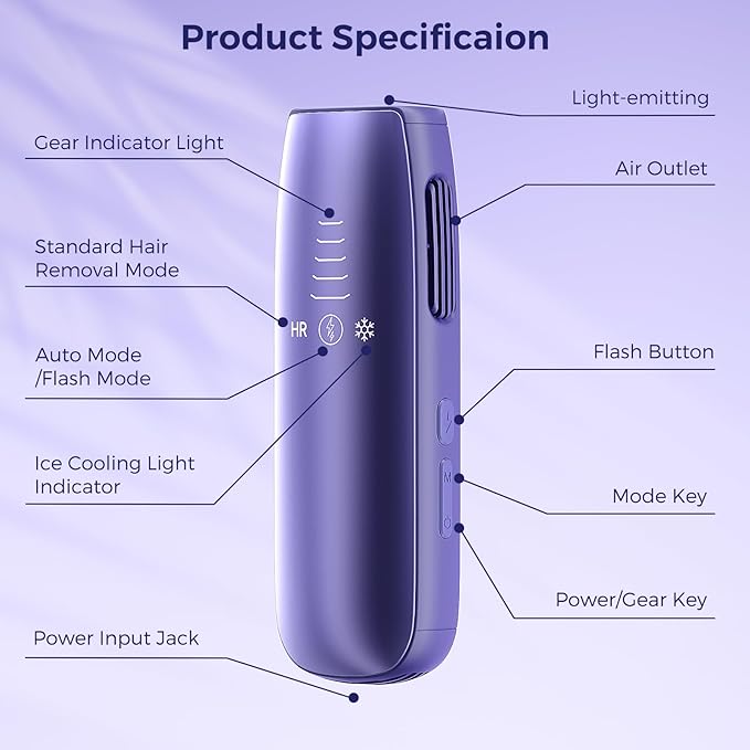 Laser Hair Removal with 5℃ Ice Cooling, Painless IPL Laser Hair Removal Device for Women & Men, 999,999 Flashes, 5 Levels, 2 Modes, Permanent At-Home Hair Removal for Face & Body, with 3 in 1 Set-BrightBean Baby