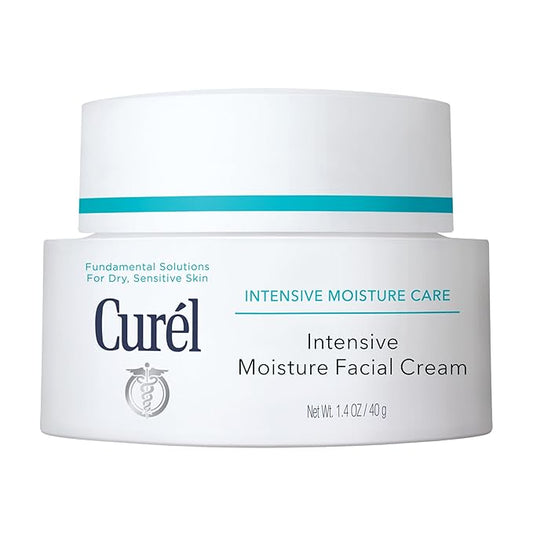 Curel Japanese Skin Care Intensive Face Moisturizer Cream, Hydrating Face Lotion for Dry to Very Dry Sensitive Skin, Anti-Aging, Fragrance-Free, Anti-Wrinkle Japanese Skin Care, 1.4 Oz-BrightBean Baby