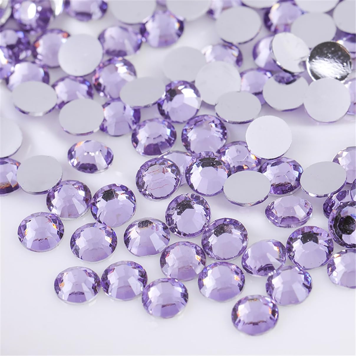 3000 Pieces SS12 3mm Flatback Rhinestones Clear Glass Round Gems Crystals for Nail Art DIY Crafts Clothes Shoes Bags （Light Purple）-BrightBean Baby