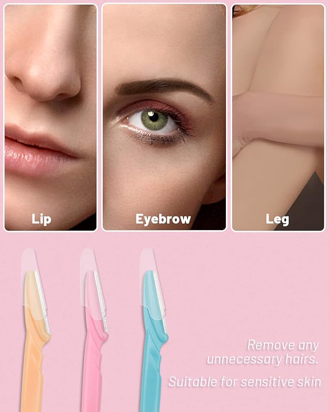 Eyebrow Razor for Women, 12 Pcs Dermaplaning Tool for Face Professional, Face Razor for Women Facial Hair Remover-BrightBean Baby