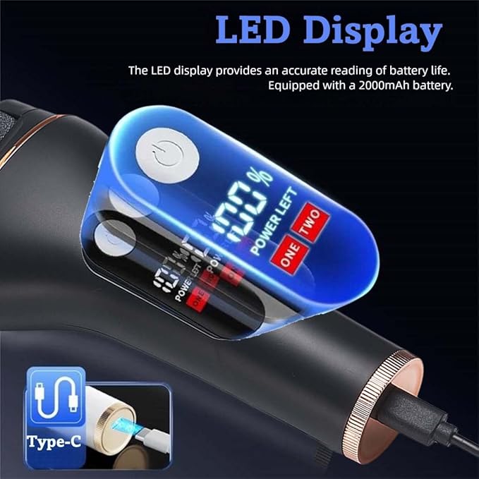 Electric Foot Callus Remover, Portable Electric Foot File with 15 in 1 Professional Pedicure Kits, Rechargeable Pedicure Tools for Foot Care, Waterproof Remover Cracked Feet & Dead Skin (Black)-BrightBean Baby