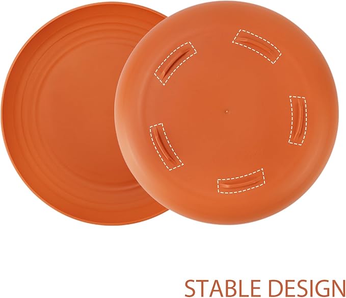 Wrova Large Wheat Straw Dinner Plates - 11 Inch Unbreakable Big Set of 8 - Dishwasher & Microwave Safe Plastic Plates - Deep Edge for Kitchen & Camping (Colorful)