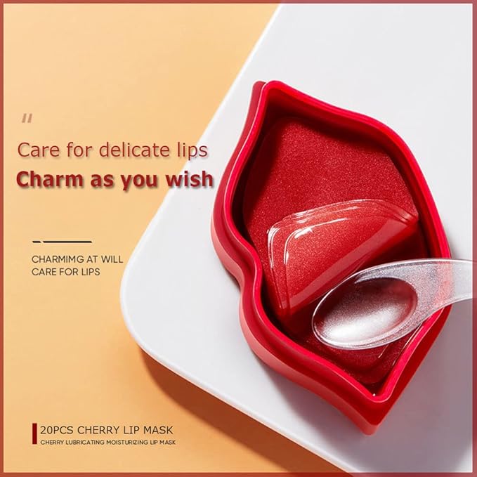 20Pcs Moisturizing Restores Moisture Lip Mask for Dry Lips and Lip Lines Overnight Lip Care, Gel Treatment Plumping Lips Mask (Red)-BrightBean Baby