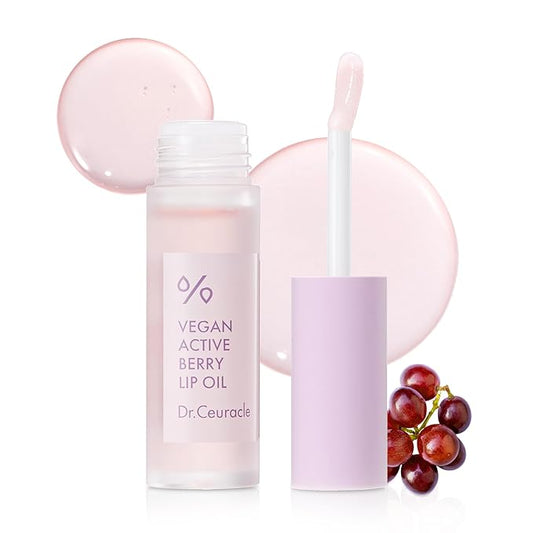 leegeehaam Dr.Ceuracle Vegan Active Berry Lip OilㅣAnti-Aging, Moisturizing, Revitalizing and GlowingㅣKorean Tinted Lip GlossㅣResveratrol from French Grape for Dry Lips, 0.15 Fl Oz-BrightBean Baby