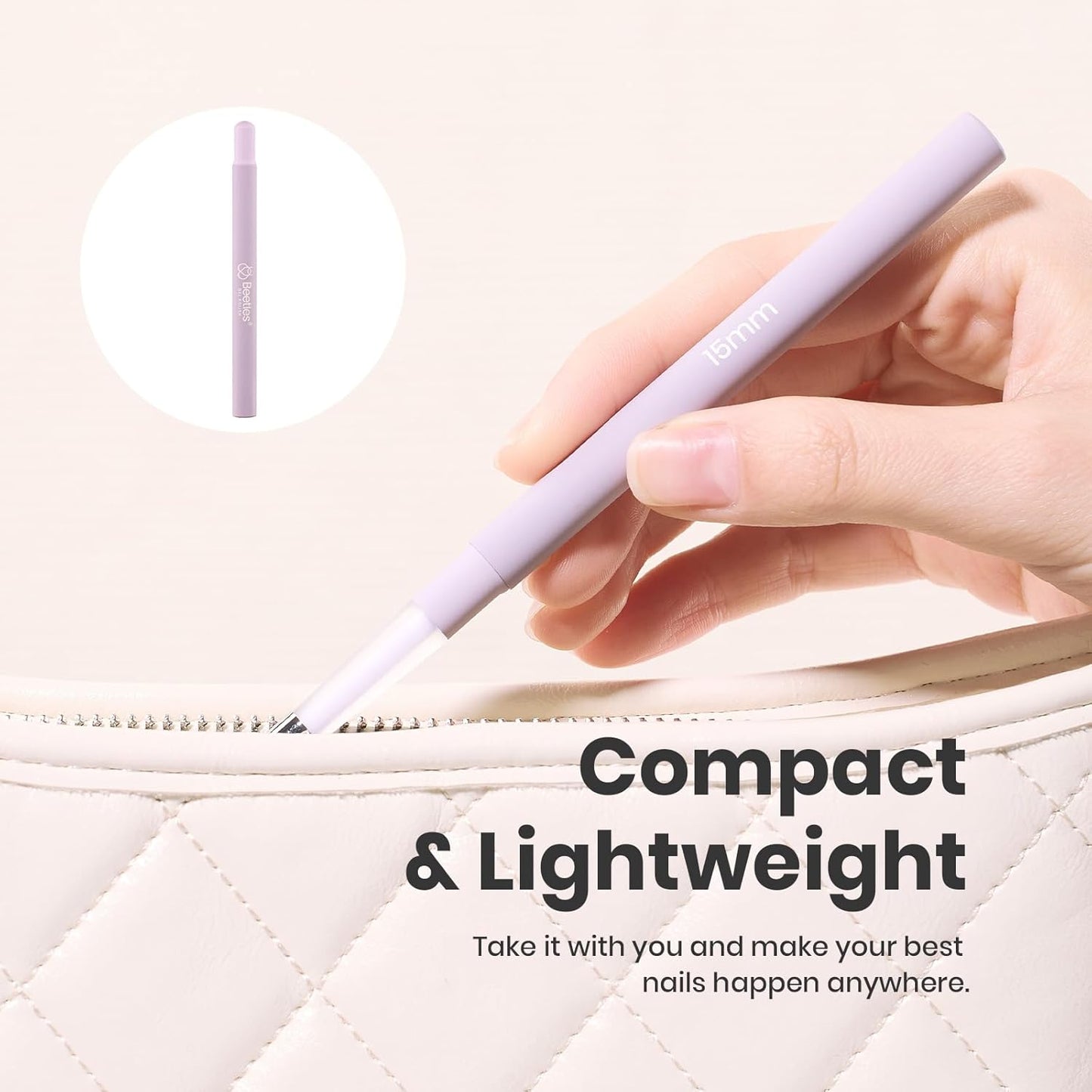 Beetles Nail Art Brushes, 1pcs Liner Brush Size 15mm Painting Art Design Manicure Pen Detachable Handle and Protect Cap Professional Nail Tools for Lines, Details, Fine Drawing-BrightBean Baby