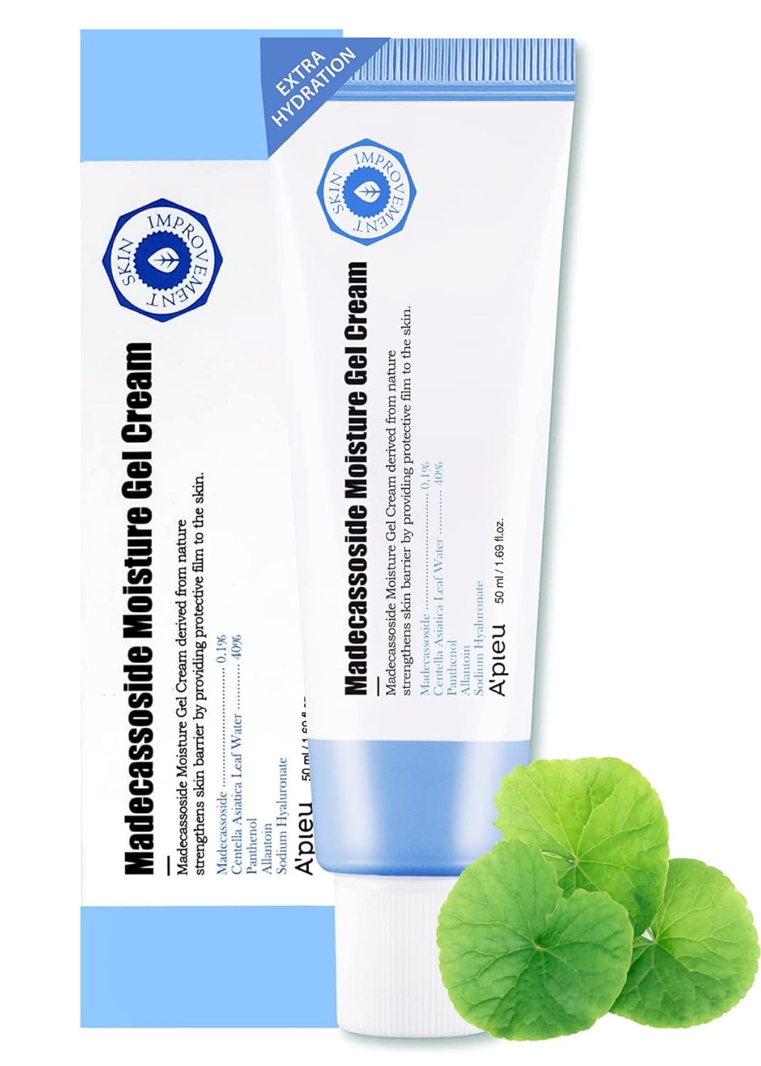 A'PIEU Madecassoside Moisture Gel Cream (1.69 Fl oz) - for Hydrating Dry and Sensitive Skin- Helps Soothe Damage and Maintain Optimal pH level- Centella Asiatica, Panthenol, Allantoin-BrightBean Baby