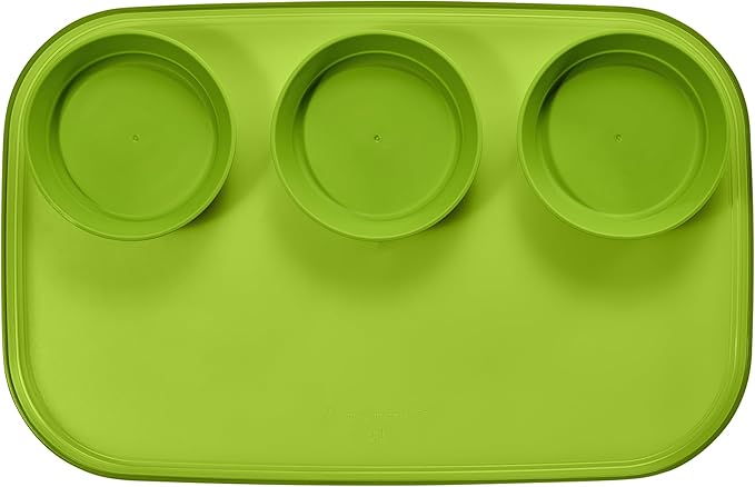 madesmart dipware 3 Bowl Serving Tray, Collapsible & Removable Dip Bowls for Charcuterie, Guacomole, Snacks, Veggies, Premium Dishwasher & Microwave Safe, Multipurpose Plate & Bowl, Lime