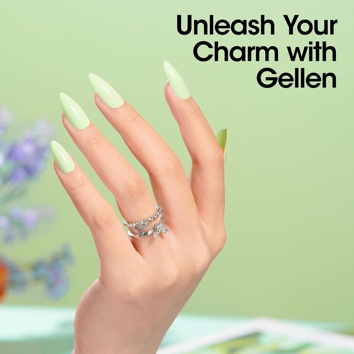 Gellen Green Gel Nail Polish, Mint Green Gel Polish Pastel Green Nail Polish Gel Light Green Soak Off U V LED Nail Lamp Gel Polish Home Salon Nail Art DIY Manicure Gift for Women Gilrs, 0.61 Fl Oz-BrightBean Baby