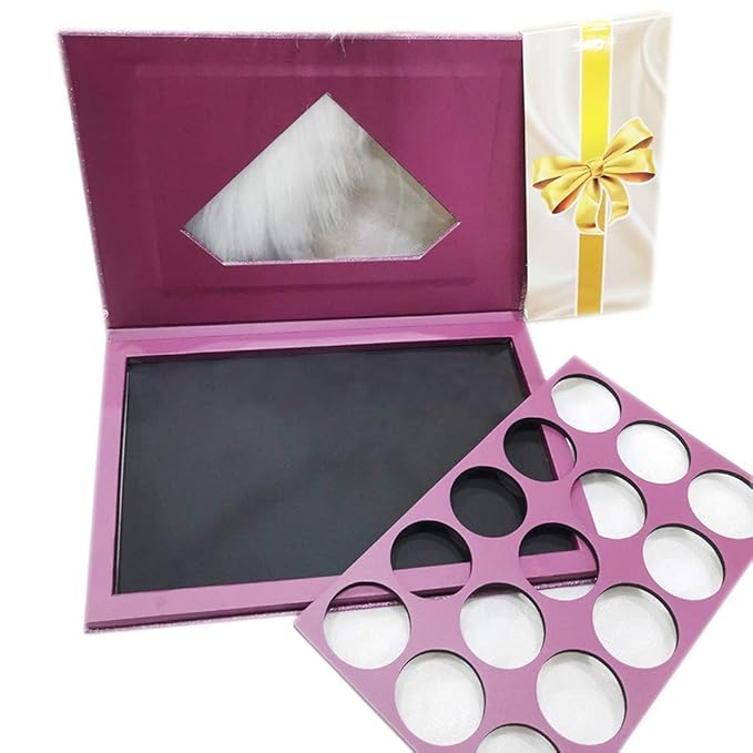 Large-Sized Empty Magnetic Makeup Palette with Diamond-Shaped Transparent Window-BrightBean Baby