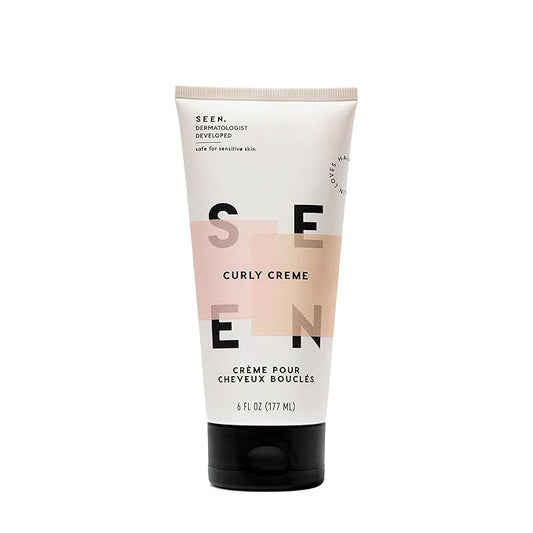 SEEN Curly Creme - Scented - Non-Comedogenic & Sulfate-Free Curl Defining Styling Hair Cream- Reduces Frizz- Heat Protectant- Safe for Sensitive Skin-BrightBean Baby