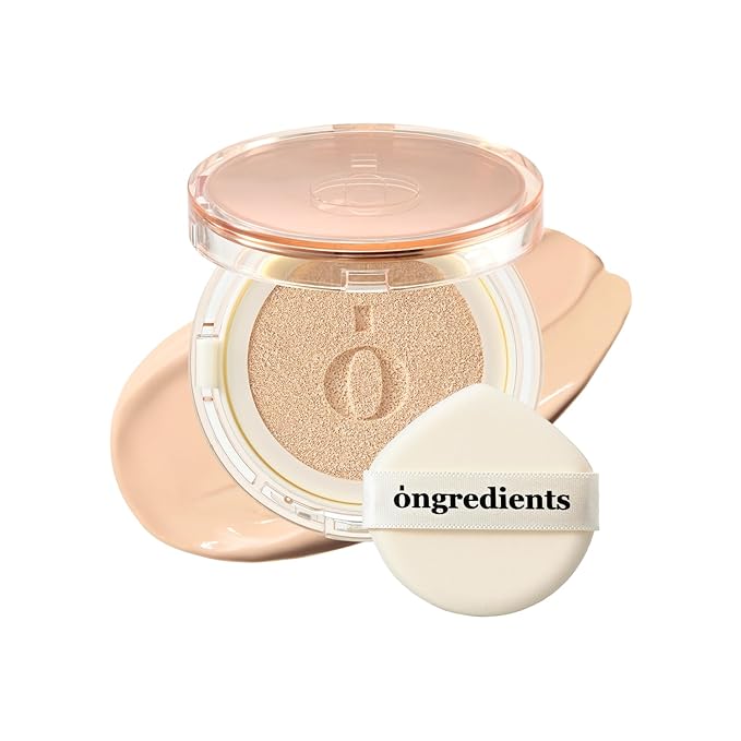 Skin Barrier Glow Cover Cushion, All-day Coverage, Glow Finish, Lightweight, Skincare-Like Texture, Non-cakey Makeup, Korean Cushion Foundation (#21C Pure, 0.15 oz)-BrightBean Baby