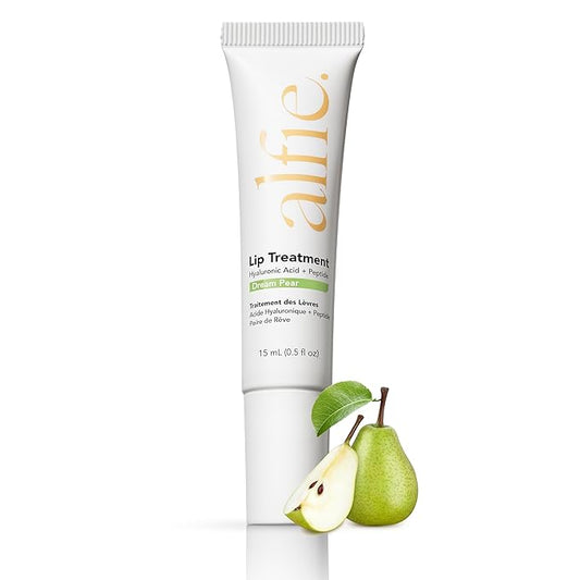 Alfie Hyaluronic Acid Lip Booster -Pear Flavor -15ml/0.5 Fl. Oz -Peptide Lip Treatment -Lip Plumper and Filler -Lip Serum and Moisturizer -Hydrating Treatment for Lip Volume -Vegan Friendly, Non-Toxic-BrightBean Baby
