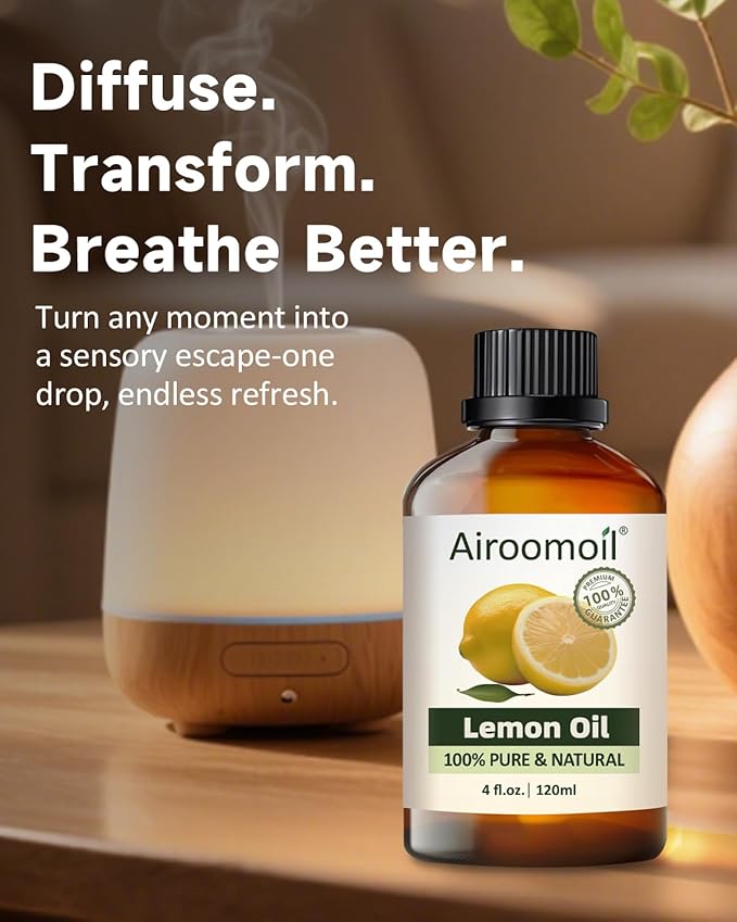 Pure Lemon Essential Oil, 100% Pure Natural Lemon Essential Oil, Premium Grade Essential Oils for Diffusers for Home, Skin, Care Massage, Soap Making, Aromatherapy, 4 Fl Oz | 120ml-BrightBean Baby