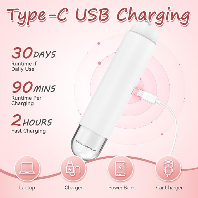 Bikini Trimmer for Women - 2 in 1 Electric Body Hair Trimmer for Silky Skin, Cordless Body Shaver for Travel, IPX7 Waterproof & Easy to Clean, Replaceable Ceramic Blade Heads (White)-BrightBean Baby