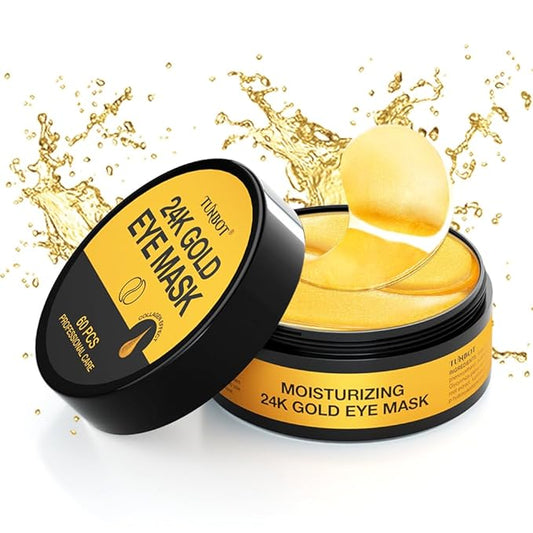 Under Eye Patches-24k Gold Eye Mask Pads - 60 Pieces, Collagen Hyaluronic Acid Eye Mask, Anti-Aging, Reduce Dark Circles, Puffiness and Wrinkles, For Men and Women-BrightBean Baby
