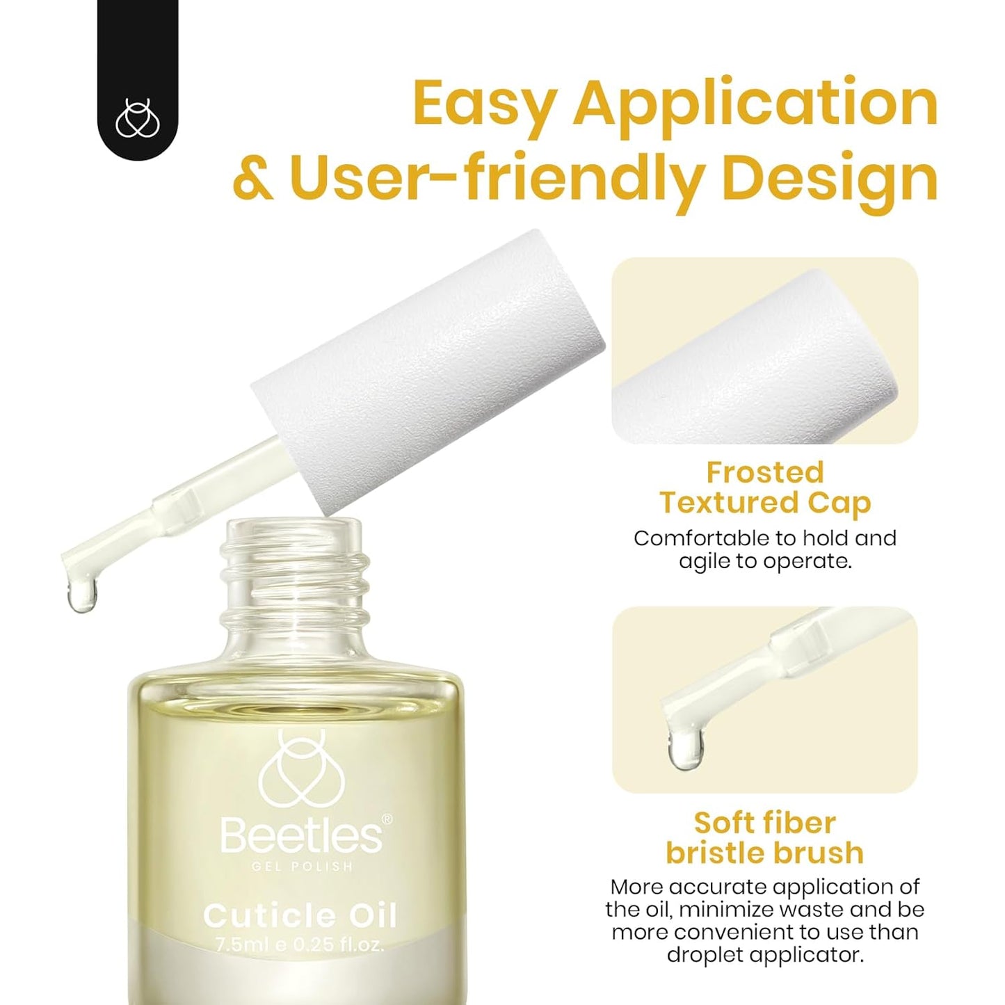 Beetles 7.5ml Cuticle Oil Nail Oil Cuticle Care for Nail, Damaged Cuticles, Stronger Nails Spa and Hand Manicure Essentials for Repaired Thin Nails DIY Home for Women-BrightBean Baby