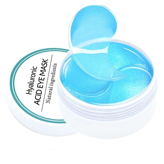 60 Pcs Under Eye Patches, 24K Gold Eye Masks, Collagen Anti Aging Eye Gel Pads, Moisturizing Eye Treatment for Puffy Eyes, Dark Circles, Wrinkles, Fine Lines, HYALURONIC ACID-BrightBean Baby