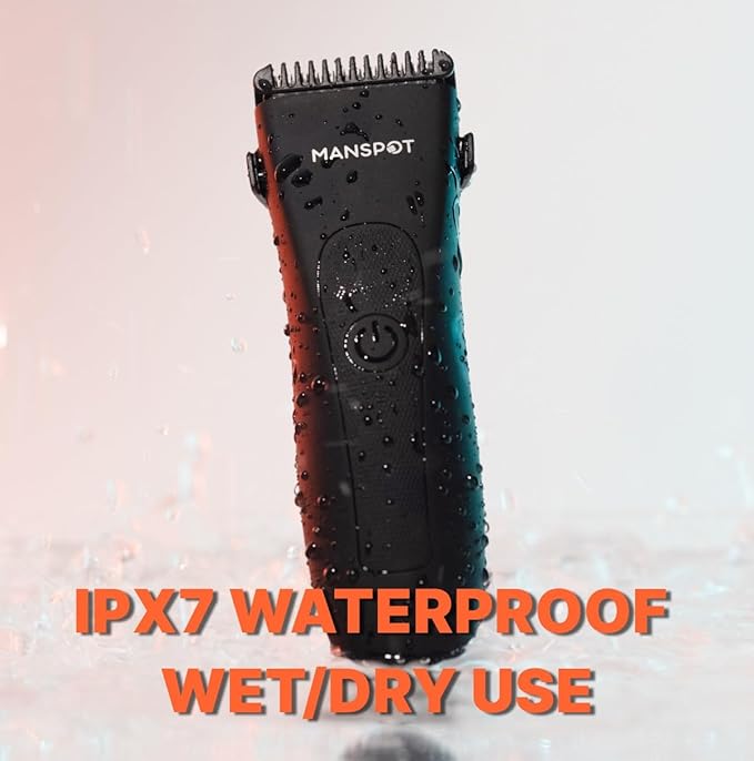 MANSPOT Manscape Groin & Body Hair Trimmer for Men, Electric Ball Pubic Trimmer Shaver,Manscape Kit with 4 Guard,Replaceable Ceramic Blade Heads,Waterproof Wet/Dry Shaver,90 Minutes Shaving-BrightBean Baby