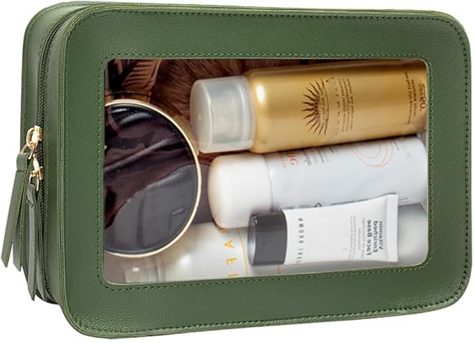 Clear Makeup Bag Small, TSA Approved Portable Toiletry Bag with Zipper Cosmetic Travel Bag Makeup Organizer Case Mini Makeup Pouch for Purse Car Organizer Bag for Women Men-BrightBean Baby