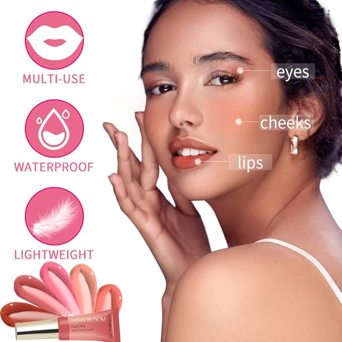 Blush Beauty Wand, Liquid Face Blush Contour Wand with Cushion Applicator, Smooth Cream Blush Wand Natural Matte Finish, Lightweight Blendable Blush Stick Makeup for Cheek,102 Coral-BrightBean Baby