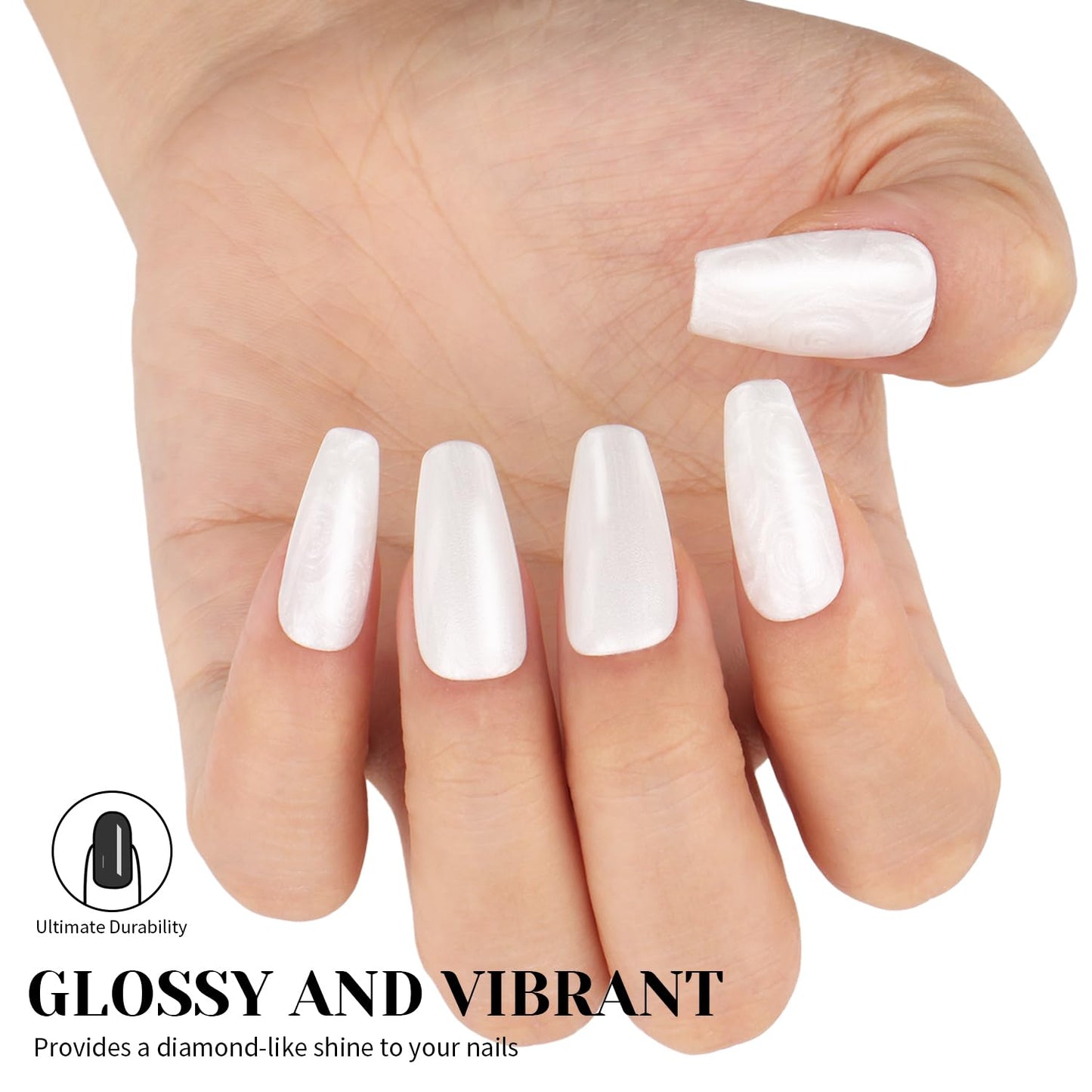 White Pearl Gel Nail Polish - 0.51 fl oz Pearl White Shimmer Gel Polish for Manicure Salon or DIY Nail Art At Home - GP0029-BrightBean Baby