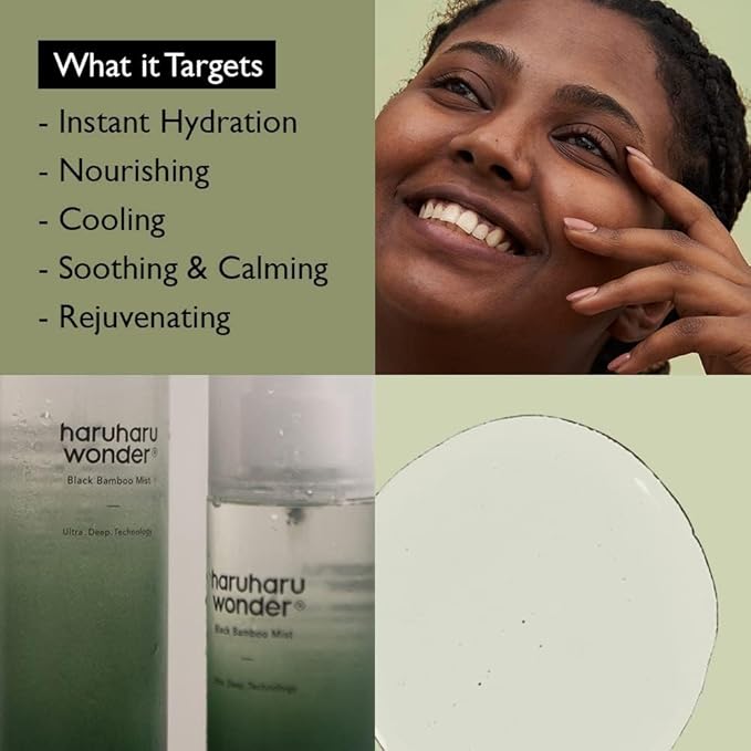 haruharu Wonder Black Bamboo Mist, 2.7 fl.oz. Hydrating and Firming Skin, Black Rice, Panax Ginseng for Clean and Smooth Skin Surface, Korean Skincare, Vegan, Cruelty Free-BrightBean Baby