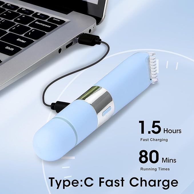 Dual Head Electric Shaver Bikini Trimmer for Women, IPX4 Waterproof Wet & Dry Use Body Trimmer for Face Lip Chin Pubic Underarm Legs, 80Mins Runtime, Travel-Friendly, Ideal Gift for Women-BrightBean Baby