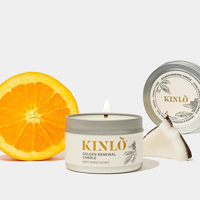 Kinlo Self Care Kit - Facial Oil, Facial Mist, Eye cream, Sweet Orange Coconut Scent Candle | Home SPA Gift Set Mother's Mother's day gift day gift | Black Owned Skincare | Made in USA-BrightBean Baby