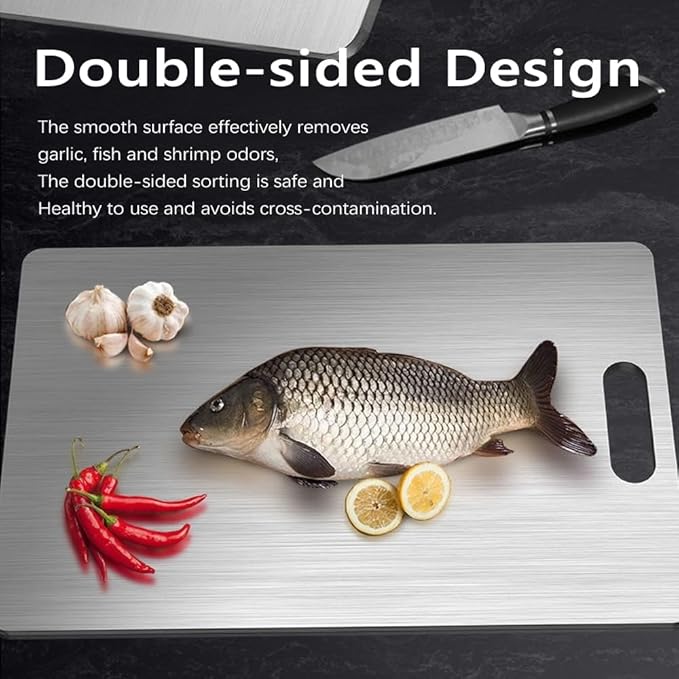 Titanium Cutting Board Set of 3,100% Pure Titanium Cutting Boards for Kitchen Double Sided,Hygiene Durable Dishwasher,Fruit & Vegetables （3P-S)