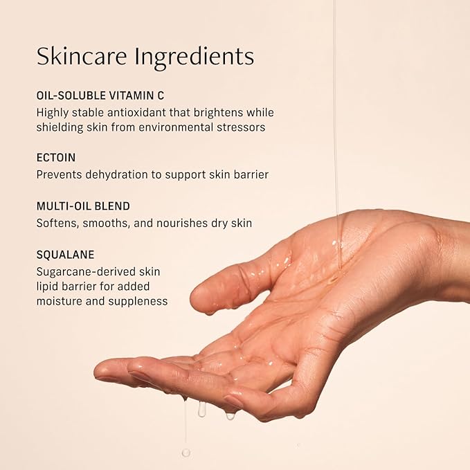 Vitamin C Body Oil for Women and Men. Moisturizing Vanilla Verve Scented Body Serum for Glowing Skin. Nourishing, Hydrating After-Shower and Bath Skin Care Moisturizer, 4.2 Fl Oz-BrightBean Baby