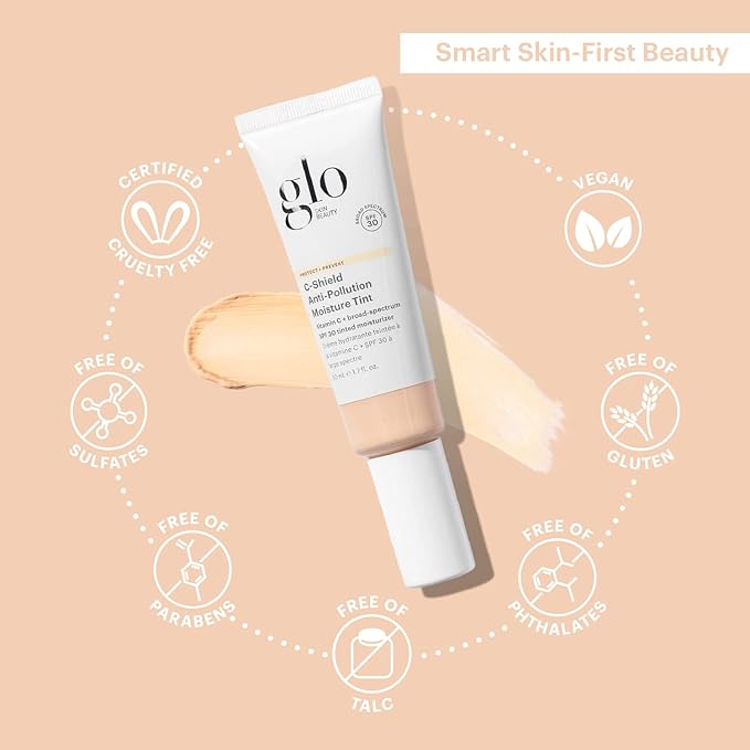 Glo Skin Beauty C-Shield Anti-Pollution Moisture Tint - Tinted Moisturizer With SPF 30 for Face, Broad Spectrum Protection & Vitamin C, 1.7 Oz (1N-Fair)-BrightBean Baby