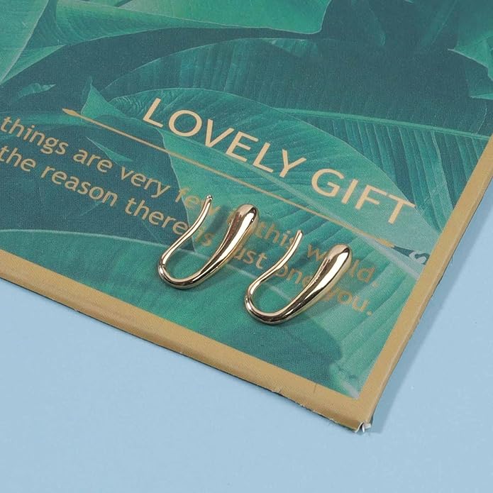 Vintage Water Drop Earrings Gold Teardrop Earrings Tiny Droplet Earrings Minimalist Everyday Earrings Jewelry for Women and Girls-BrightBean Baby