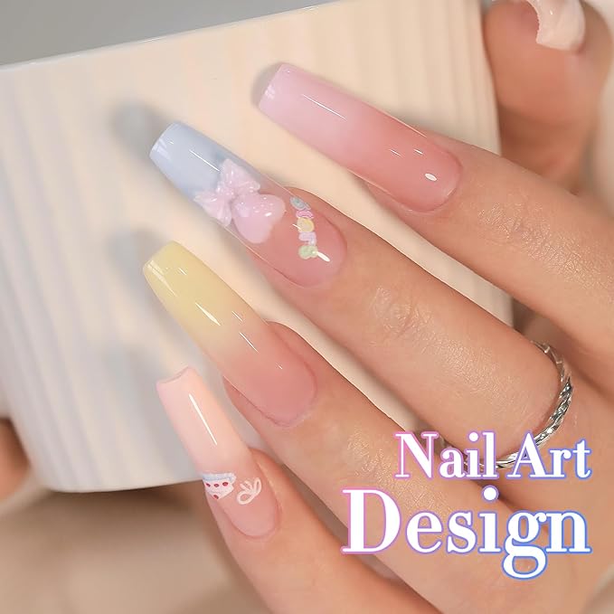 Double Rhythm 6 Pcs 15 ML Gel Polish Set Same Color Same Bottle Soak Off Gel Polish Kit Nail Art Manicure Salon DIY at Home for Women (Jelly Blue Purple Nude Pink-T6-40)-BrightBean Baby