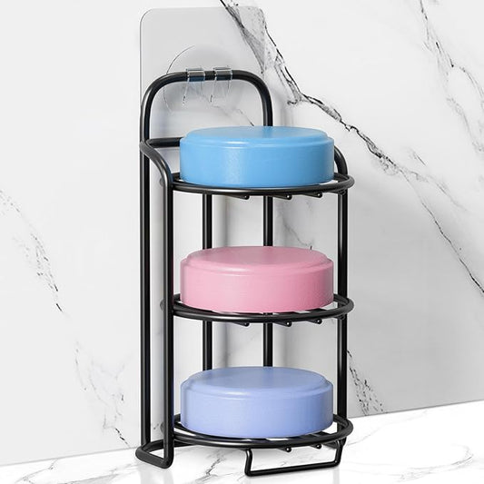 3-Tier Shower Soap Shampoo Bar Holder, Self Adhesive & Freestanding Draining Bathroom Soap Dish Caddy for Bathroom Wall Accesories Decor-BrightBean Baby