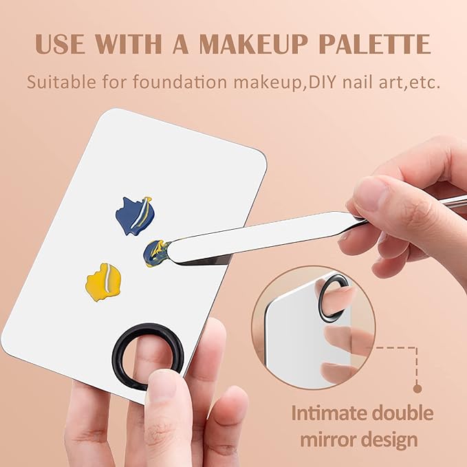 DAGEDA Stainless Steel Makeup Spatula Set, Makeup Mixing Palette Make up Spatula Tool, Foundation Spatula Makeup Foundation Mixing Pigment Palette, Cosmetic Spatula Foundation Palette Make up Tool-BrightBean Baby