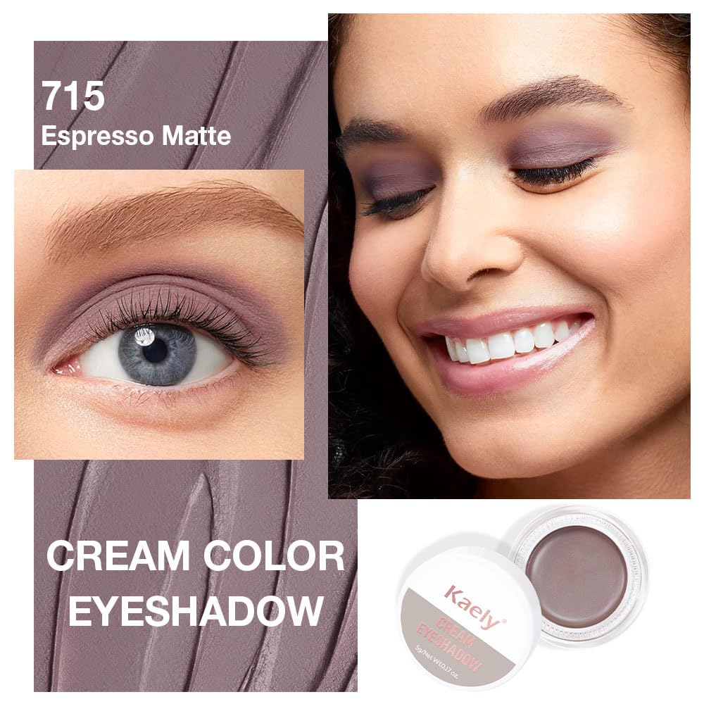 Single Cream Espresso Coffee Brown Matte Eyeshadow Palette Makeup, Natural Single Mini Instant Holographic Eyeshadow For Women, Sombras Crema Para Ojos, Talc, Paraben&Cruelty Free, 715-BrightBean Baby