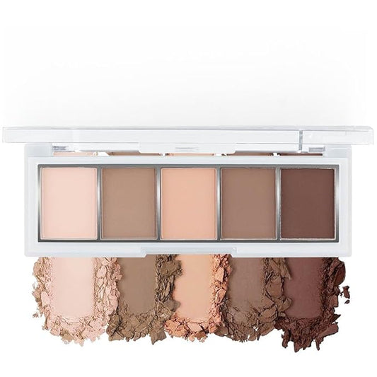 evpct 5Colors Matte Nude Eye Shadow Palette Makeup for Older Women, Nude Pink Brown Cocoa Neutral Matte Smokey Cream Mini Eyeshadow Palette for Blue Green Eyes, Contour Makeup Palettes sombras de ojos