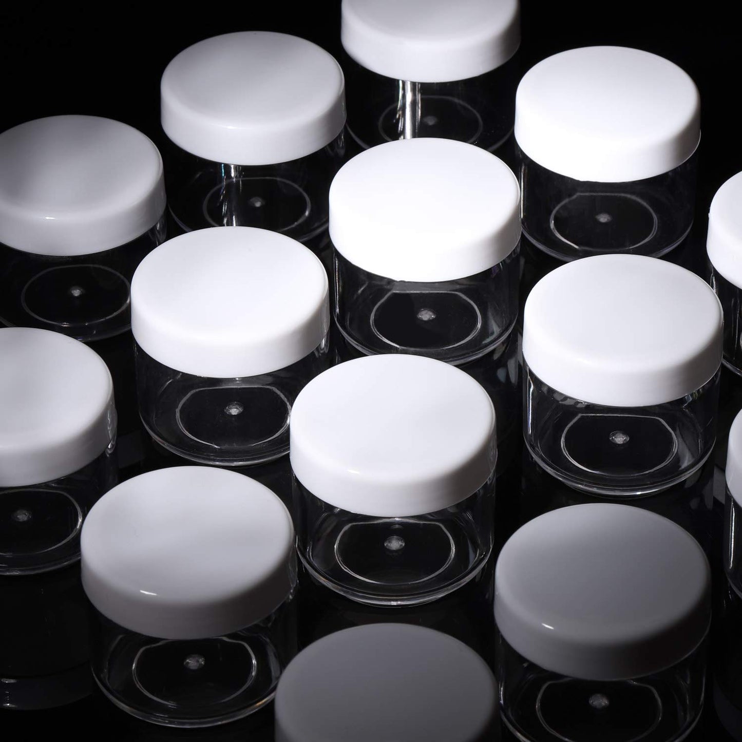 100 Count Sample Containers with lids 20g Plastic Cosmetic Jars Leak Proof Traveling Makeup Containers for Cream and Lotions - White-BrightBean Baby