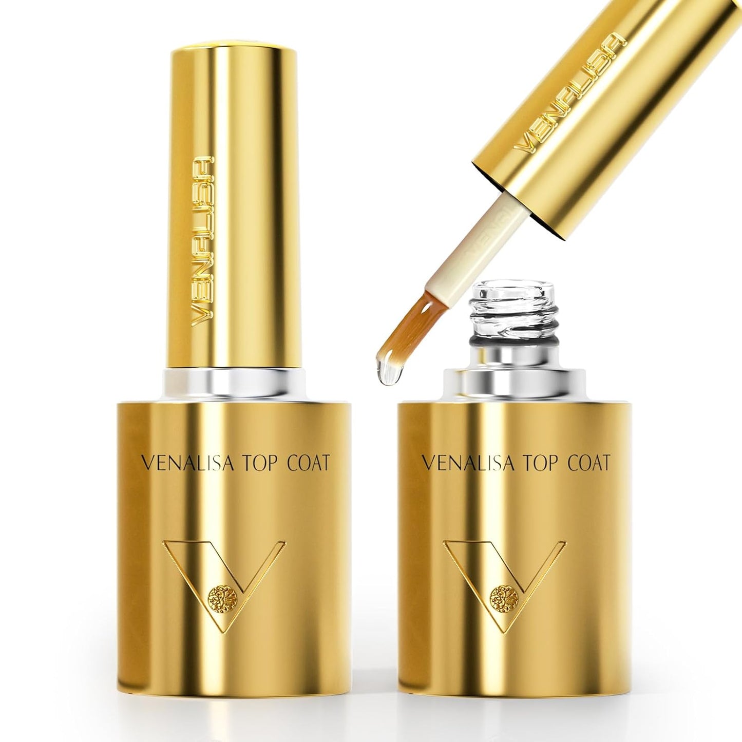 VENALISA 2 Pcs No Wipe Gel Top Coat Set- High Gloss Shiny Long Lasting Top Coat Clear Gel Nail Polish Kit, Soak Off Nail Art Home and Professional Manicure-BrightBean Baby