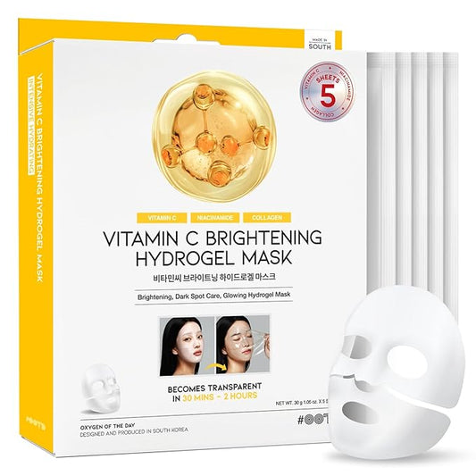 #OOTD Vitamin C Collagen Glutathione Hydrating & Firming Hydrogel Sheet Mask - Radiant Glow Gel Mask and Dull Skin (5pcs)-BrightBean Baby