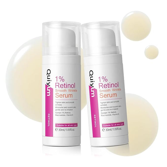 1% Retinol Serum for Face, Facial Serums for Anti Aging with Retinol, Niacinamide & Vitamin E for Fine Lines, Wrinkles & Dark Spots, Daily Skincare to Smooth & Firm Skin, 1.06 fl. oz, Pack of 2-BrightBean Baby