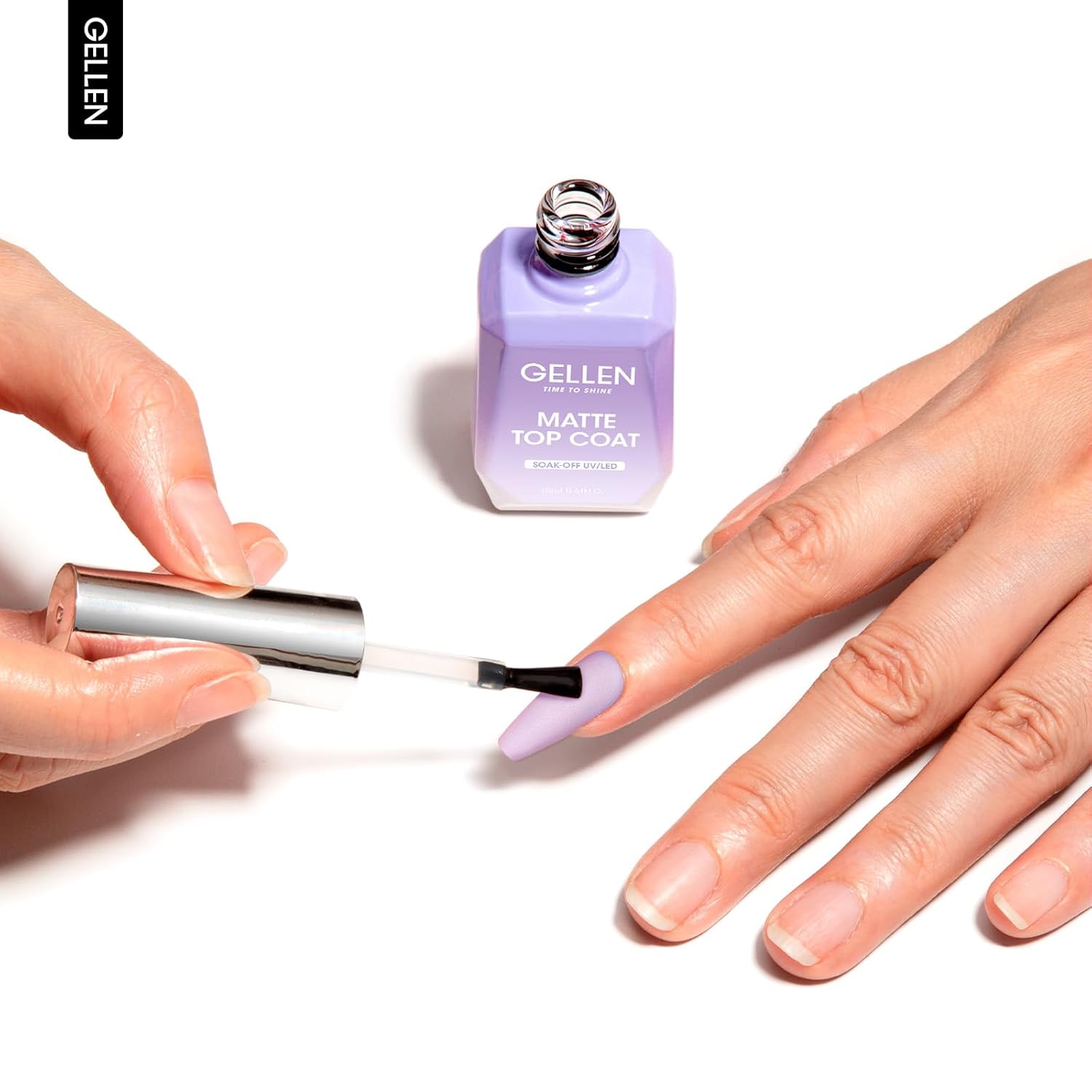 GELLEN Matte Top Coat Gel Nail Polish, 18ml Matte No Wipe Top Coat Soak Off Nail Lamp Gel, Seals in Color, Prevent Scratches or Chipping, Long Lasting DIY Home Nail Salon-BrightBean Baby