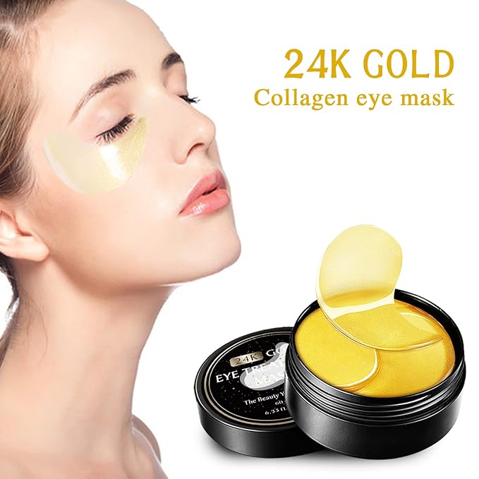 Nuonove 30 Pairs Under Eye Mask, 24k Gold Under Eye Patches, Brightening Eye Mask, Collagen Eye Mask Patches, Gold Eye Patches for Puffy Eyes, Wrinkles, Dark Circles, Eye Bags-BrightBean Baby