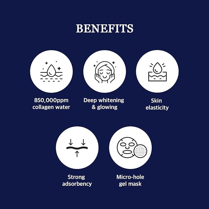 WELLDERMA Sapphire Collagen Face Mask Premium Impact Fitting Overnight Face Mask 16EA-Korean Face Sheet Mask for all skin type-Hydrating facial mask sheets-Patented Structure Hydrogel Type-Niacinamide-BrightBean Baby